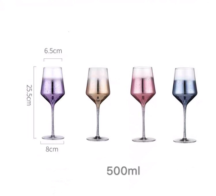 Hot Sale wine goblet electroplating glass champagne glass set of 4 wine glass