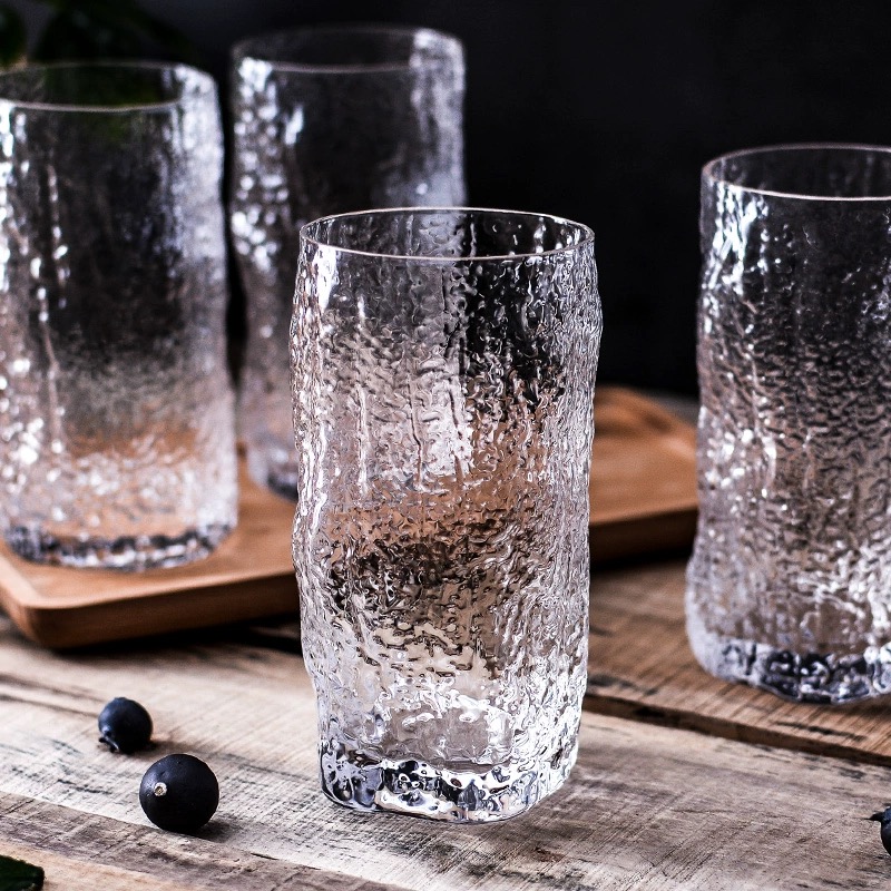 350ml hammer glass cup transparent heat-resistant green tea glass tea mug water glass