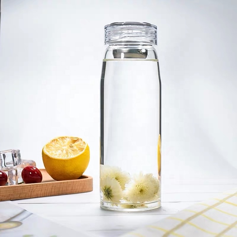 Hot selling heat-resistant unbreakable glass water bottle tea infuser tea glass bottle