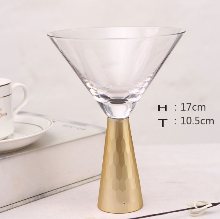 high quality handmade 280ml clear cocktail margarita wine glass foil stem