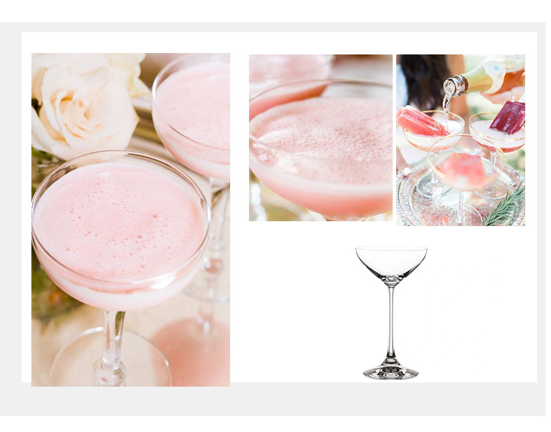 200ml wholesale hand blown pink martini cup color stem cocktail glass