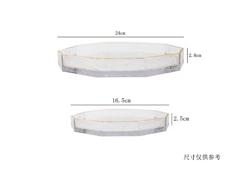 wholesale golden edge texture/10inch gold rim glass charger plate for bar restutant in stock