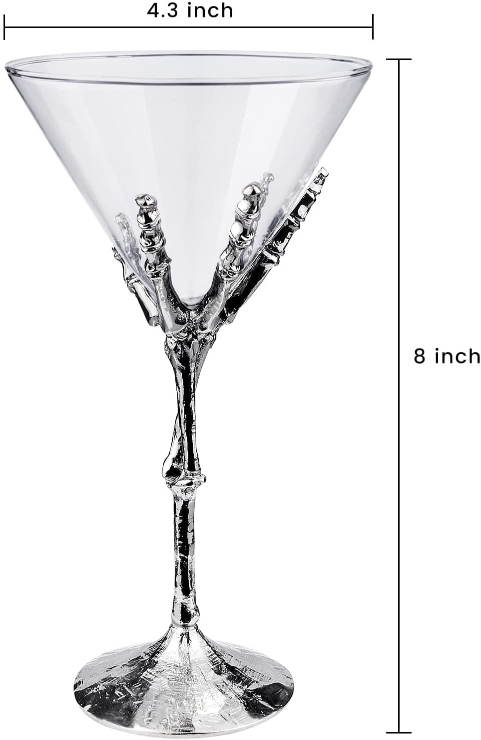 9 ounces Skeleton Hand Cocktail Glasses Martini Glass for Bar Part Wedding and more