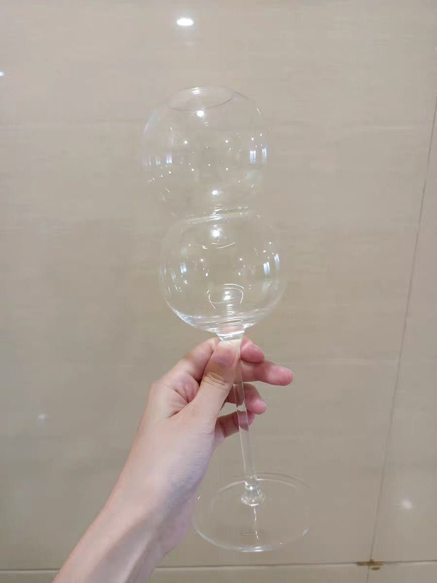 New Design Goblet Wine Glass Gourd Shaped Drinking Glass Cups for Wedding Party Bar and Restaurant