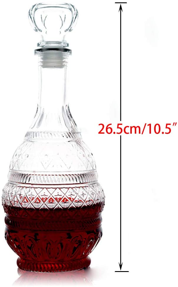 Liquor Decanter, Glass Spirits Decanter with Airtight Stopper, Whiskey Vodka Bourbon Decanter Bottle for Gift