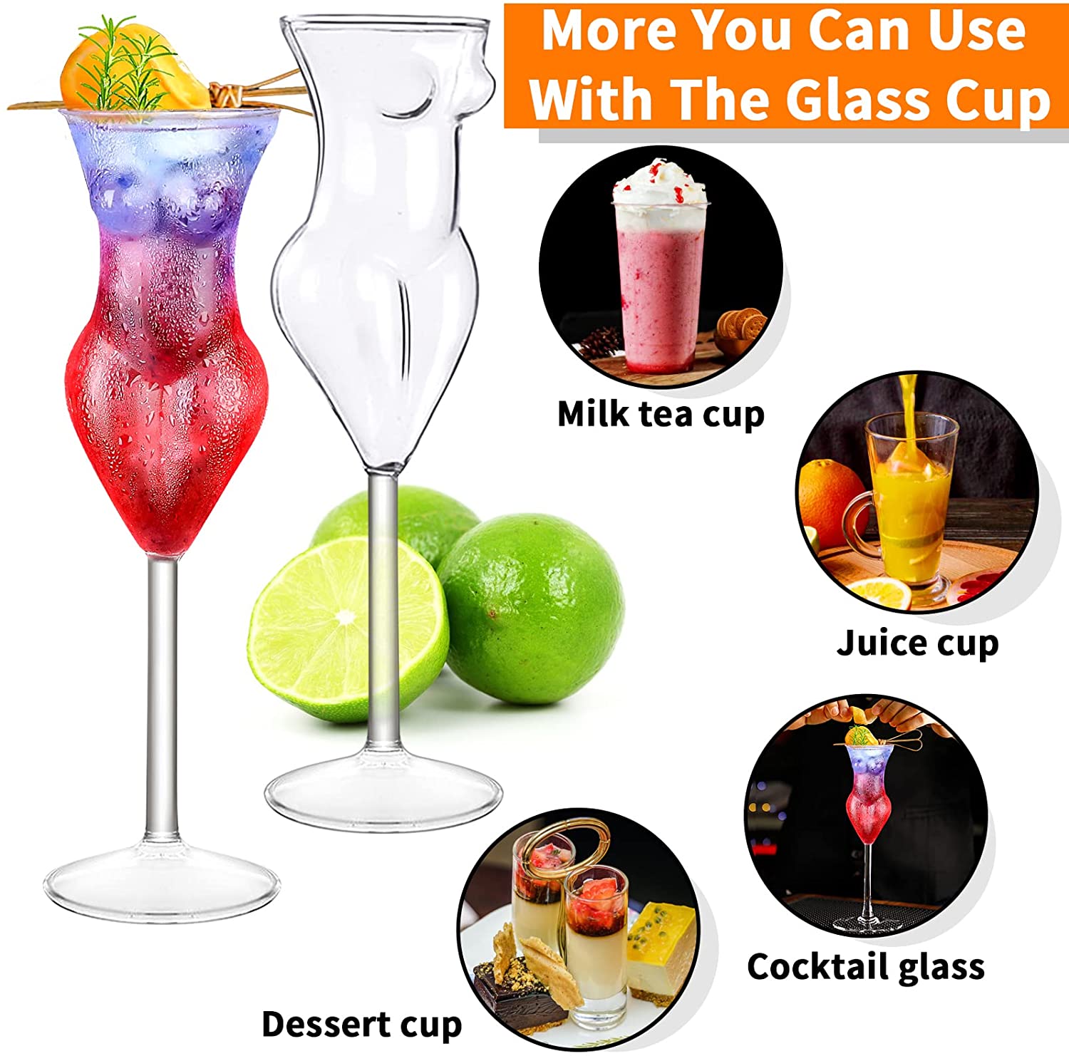 6.8 ounces Body Shaped Wine Glasses Cocktail Glasses Beauty Lady Woman Goblet Glass Drinking Cups