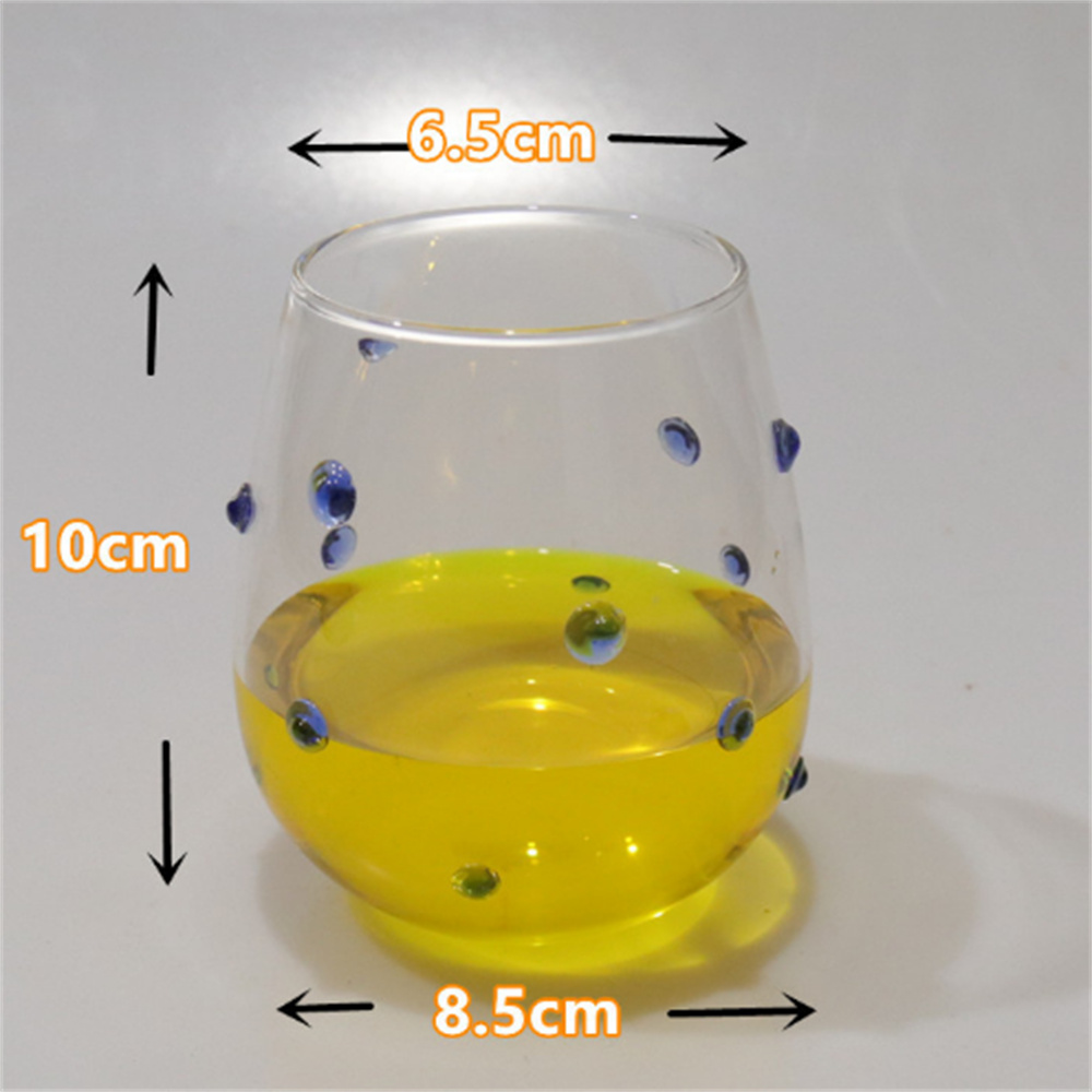 Creative Blue Irregular Dot Water Glass Cup Wave Dot Milk juice Cup stemless wine glass