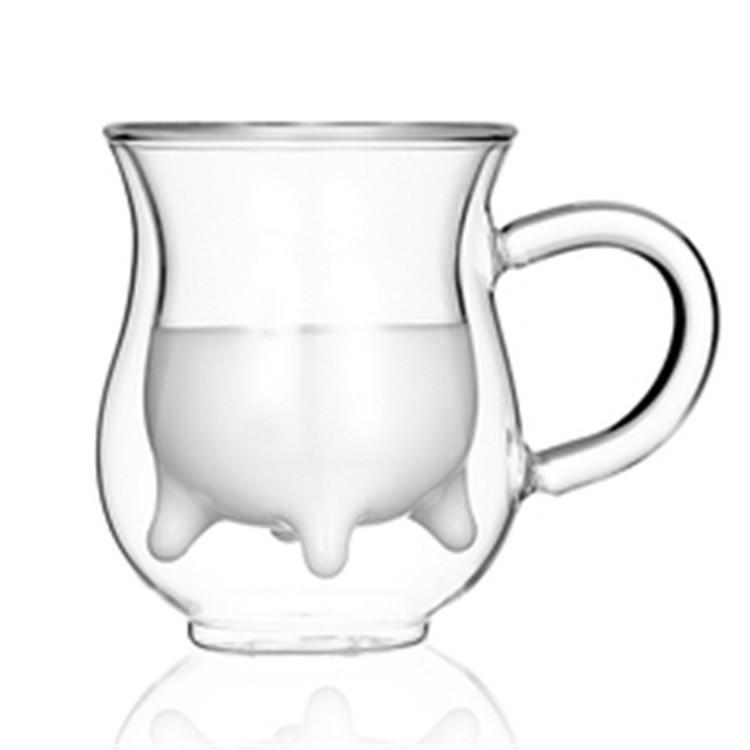 Glass double-layer milk cup heat-resistant high borosilicate milk shape creative home breakfast cup