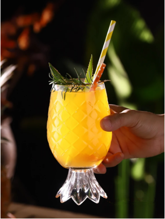 440ml Pineapple Cocktail Glass For Bar Beverage Shop Juice Fruit Tea Drinking Glassware Hotel Molecular Food Mixed Wine Tumbler