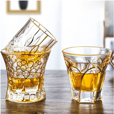 Whiskey Scotch Glass, European Design - Set of 2 Crystal Drinking