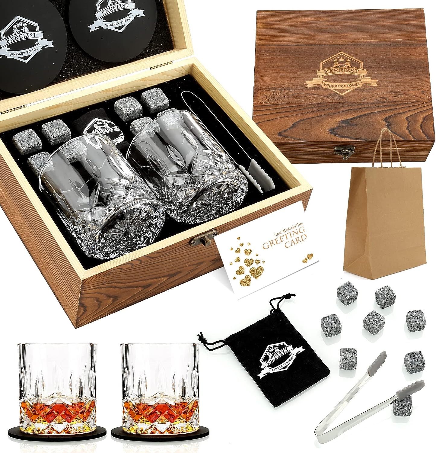 Manufacturer Wholesale Whiskey Gift Set Whiskey Glass 2-Piece Box Set for Men, Dad, Husband, Holiday Gifts