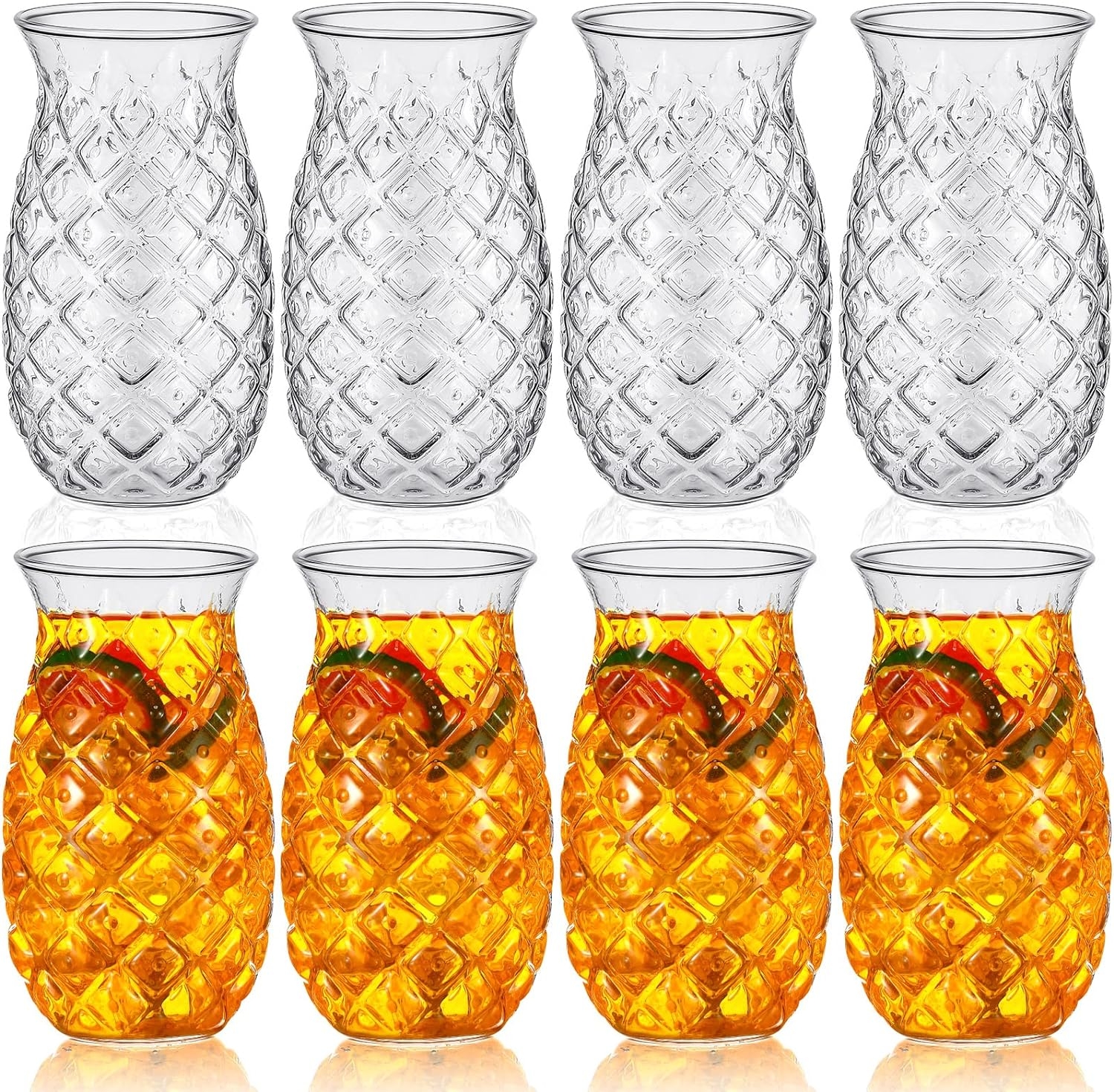 Retro embossed pineapple glass transparent water glass suitable for wine cocktail drinks martini whiskey juice