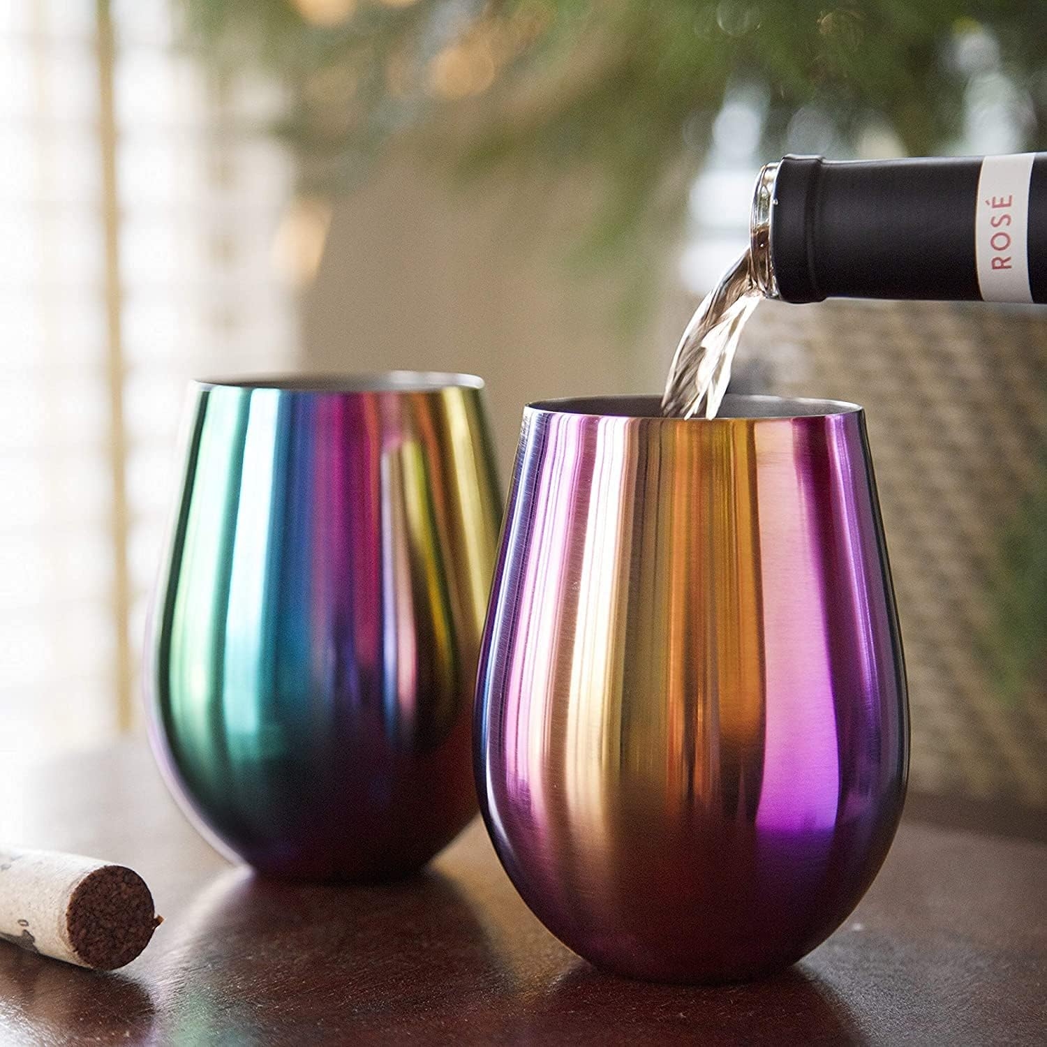 Multi-Colored Wine Glasses Egg Glasses Perfect for Entertaining and Parties