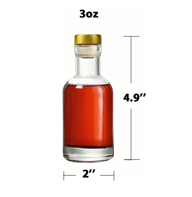 Clear Glass Bottles 3 Oz - 100ml for Wine Beverages Drinks Oil Vinegar Kombucha Beer Water Soda With Cork Stopper Airtight Lid