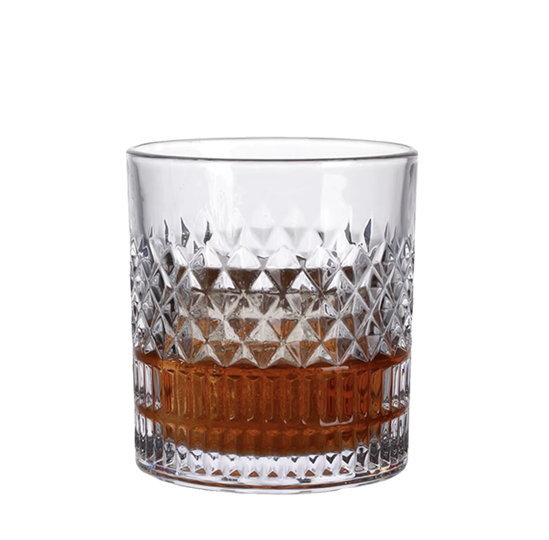 Creative Embossed Glass Cup 340ml Wholesales of Whisky Glass Cup for the bar Party