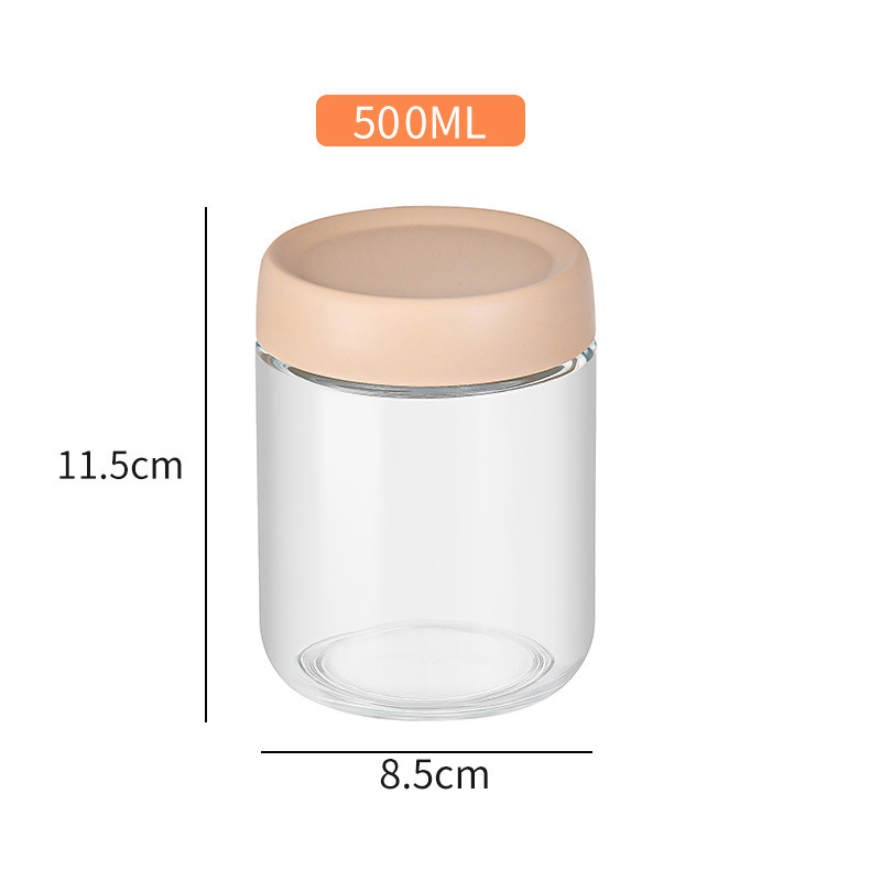 Airtight Glass Storage Jar Set with Colorful Plastic Lids Free Combination Available in Set of 4 and Set of 6