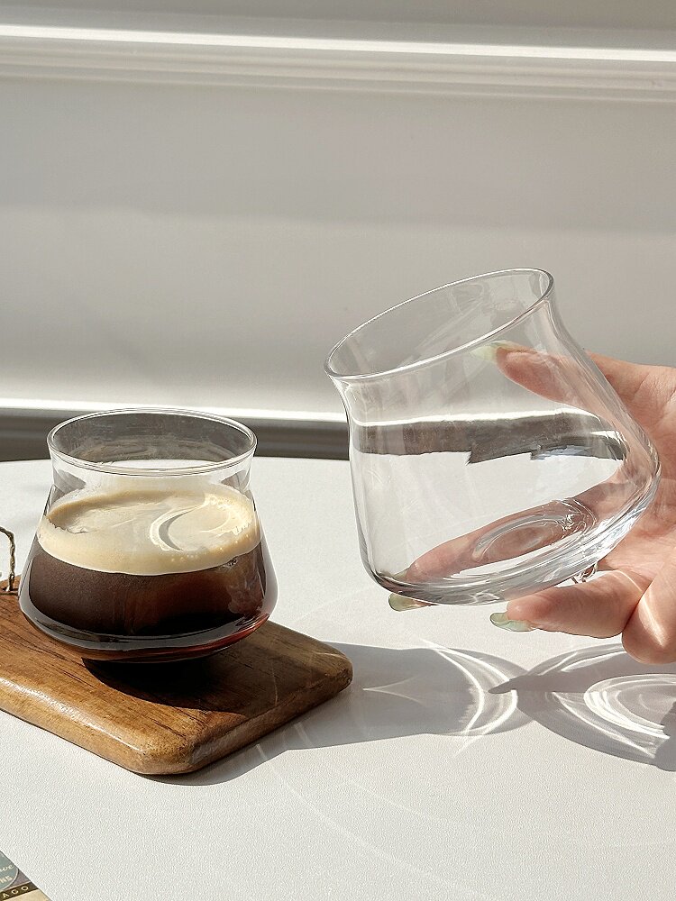 Clear Wavy Glass Coffee Tumbler Wholesale