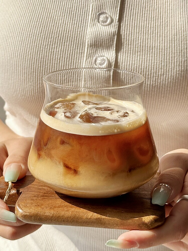 Clear Wavy Glass Coffee Tumbler Wholesale