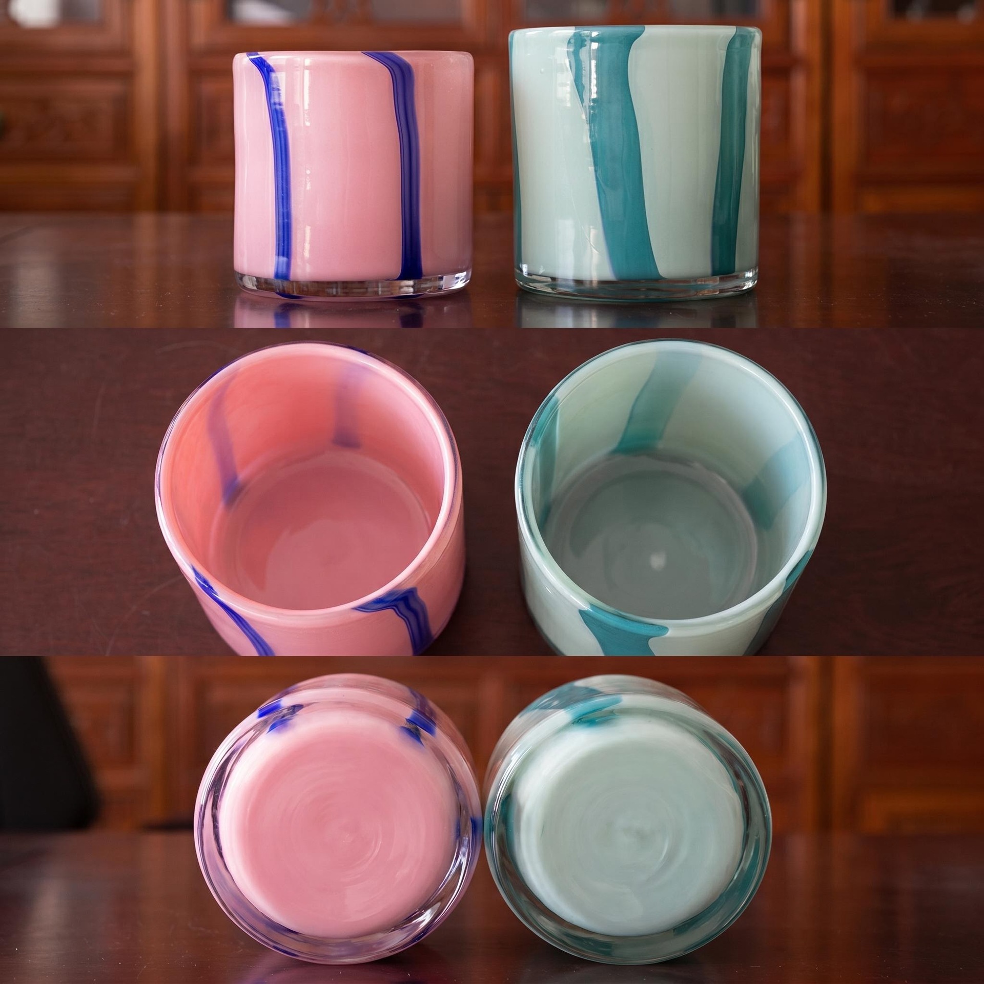 Colored Swirl Glass Candle Holder Wholesale