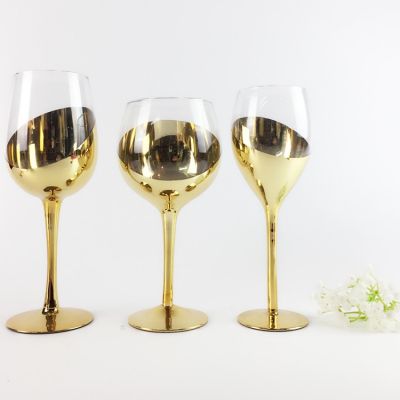 good quality custom gold wine glass set