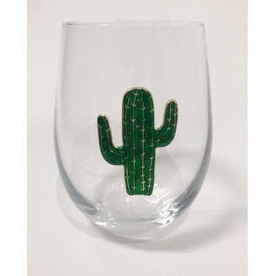 Cactus Stemless wine glass