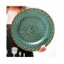 Creative green color pattern dinner plate glass plate charger plate