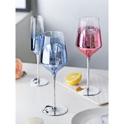 Hot Sale wine goblet electroplating glass champagne glass set of 4 wine glass