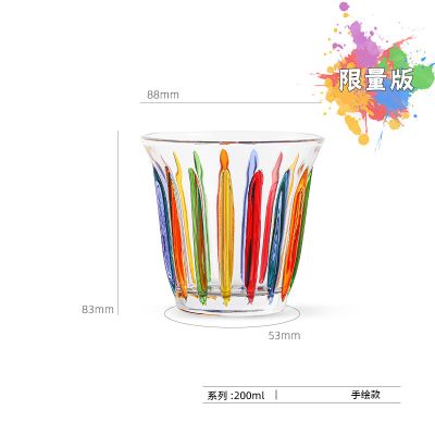 Colorful glass crystal whisky glasses with customized color painting 