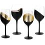 luxury crystal matt with gold plated wine glasses set