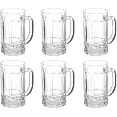 Large Beer Glasses with Handle - 14 Ounce Glass Steins Bottom Price Beer Glass