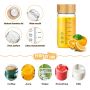 10oz Small Glass Water Bottle, Wide Mouth Glass Bottle with Bamboo Lid Reusable Drinking Bottle for Milk Juice Smoothies