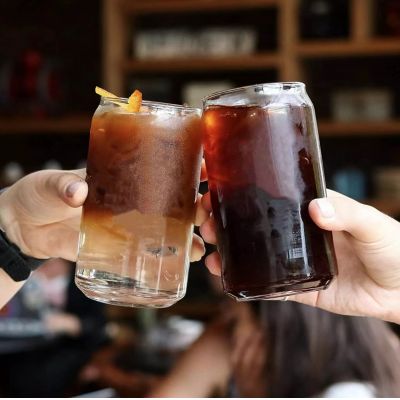 Hot selling coke can craft beer glasses 500 ml for Iced coffee whisky glasses for birthday gift