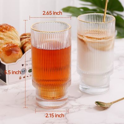 Ice Coffee Cups Cocktail Glasses Drinkware Origami Style Transparent Tea Set Heat Resistant Glassware
