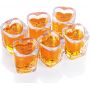 2 Ounces Heavy Base Shot Glasses Sets of 6 Heart Shaped Wine Glass for Tequila Sherry