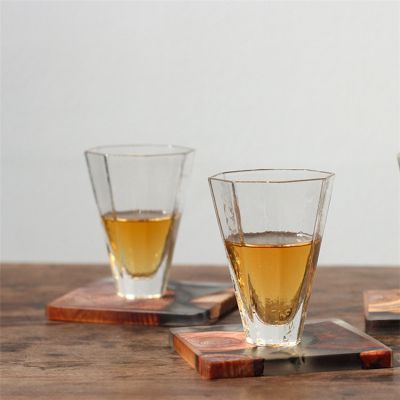 Wholesale transparent glass tea cup handmade heat-resistant frosted glass cup