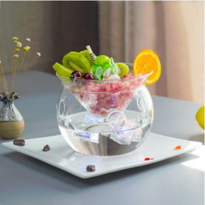 Clear Restaurant Hotel Artistic Conception Hollowware Tableware DIY Vegetable Fruit Salad Bowl