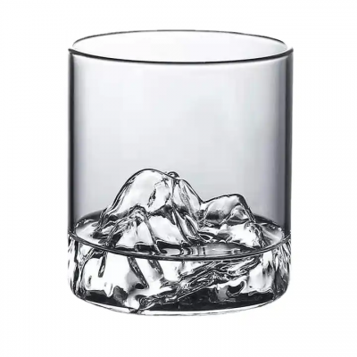 wholesale whisky glass unique design Promotional Price gift Glass Tumbler Glasses with Mountain Design
