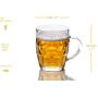 One Pint Dimpled Beer Mug Heavy British Pub Thick Glass with Handle Stein Cup for Beer Lover in Home Party