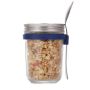 Wholesale glass jars with stainless steel lids for on-the-go cereal cups glass mason jars overnight oats containers