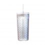 Creative glass straw cup with lid ins high-value household glass water cup with high temperature resistance