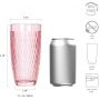 Highball Drinking Glass Set of 6 Romantic Pink Thick Bottom Large Capacity Drinking Glass Ideal for Juices and Cocktails