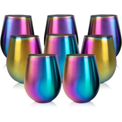 Multi-Colored Wine Glasses Egg Glasses Perfect for Entertaining and Parties