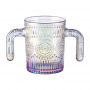 High-Looking Embossed Sunflower Double-Eared Glass Cup Household Beer and Coffee Cup with Handle for Presents