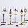 Popular halloween Design Handmade Painting Glassware Wine Glass Set from China Direct Factory