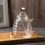 Bee borosilicate glass honey jar with spoon and lid
