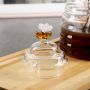 Bee borosilicate glass honey jar with spoon and lid