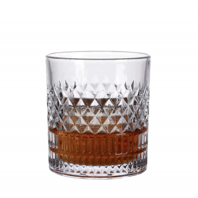 Creative Embossed Glass Cup 340ml Wholesales of Whisky Glass Cup for the bar Party
