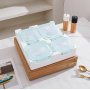 8-Piece High Borosilicate Glass Food Storage Container Set for Amazon Styrofoam Safe Lunch Box and Glass Bowl with Blue Lids