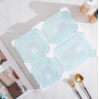 8-Piece High Borosilicate Glass Food Storage Container Set for Amazon Styrofoam Safe Lunch Box and Glass Bowl with Blue Lids