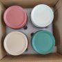 Airtight Glass Storage Jar Set with Colorful Plastic Lids Free Combination Available in Set of 4 and Set of 6